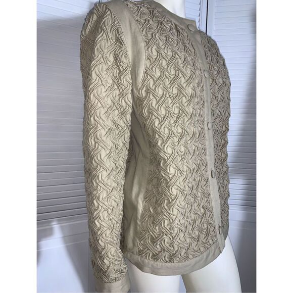 Vintage Saks Fifth Avenue Textured Quilted Button Down Jacket - Picture 2 of 16